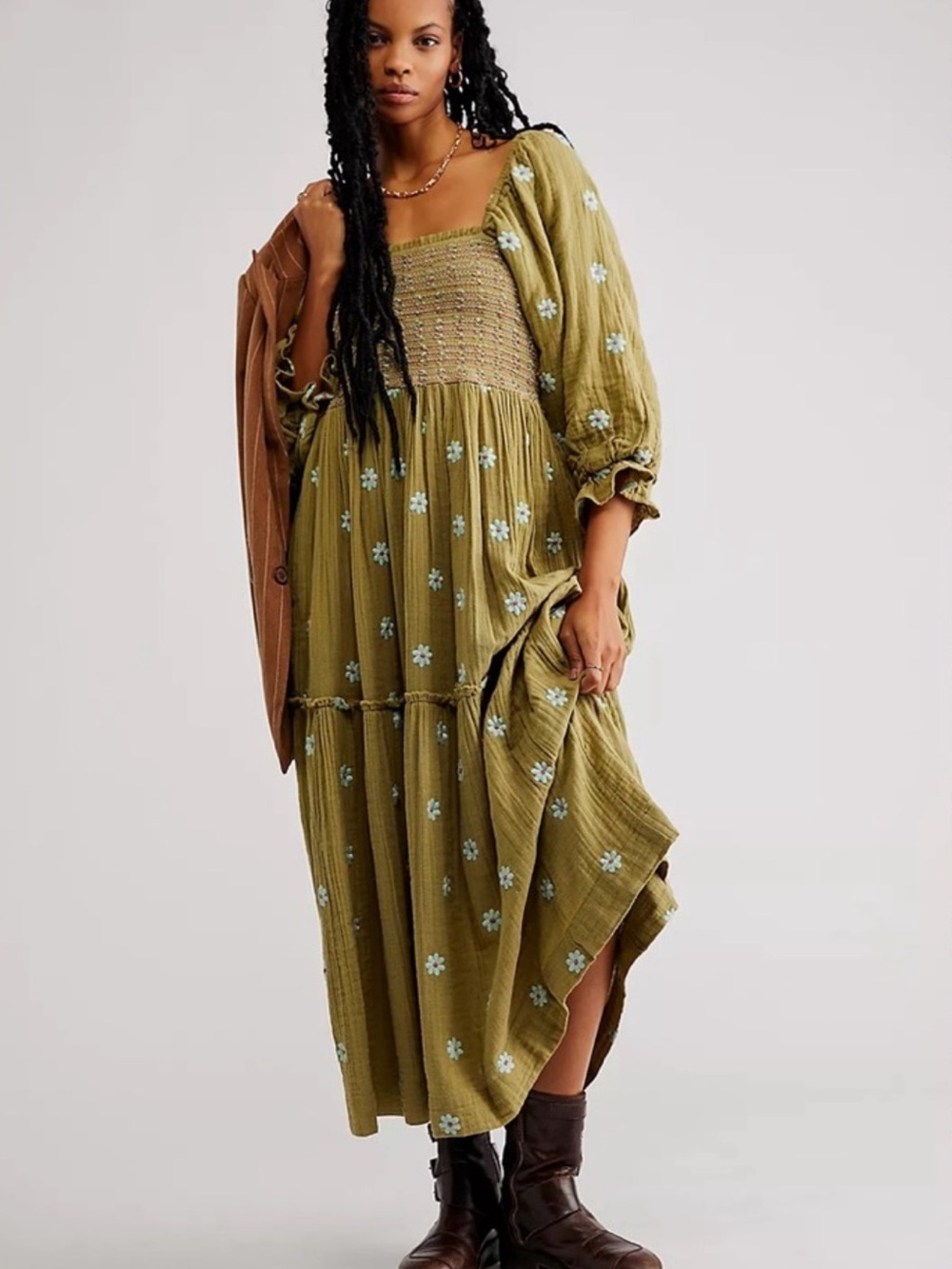 NWOT Free People Dahlia Embroidered Dress